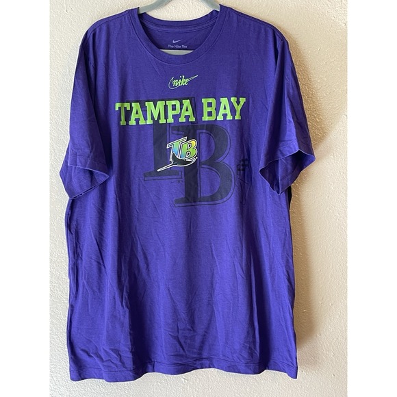 Nike Other - Men's 2XL NWOT Tampa Bay Rays Nike Rewind Retro Short Sleeve Shirt Purple